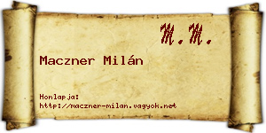 Maczner Milán névjegykártya