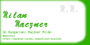 milan maczner business card