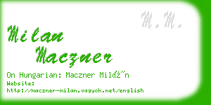 milan maczner business card